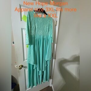 Teal Lace Tiered Bridesmaid Dress